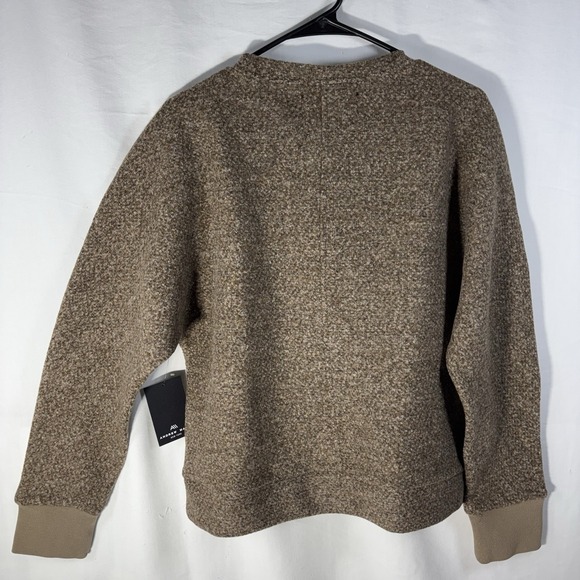 Andrew Marc Womens Fuzzy Knit Crewneck Sweatshirt Long Sleeve Size M Brown NEW - Picture 8 of 9